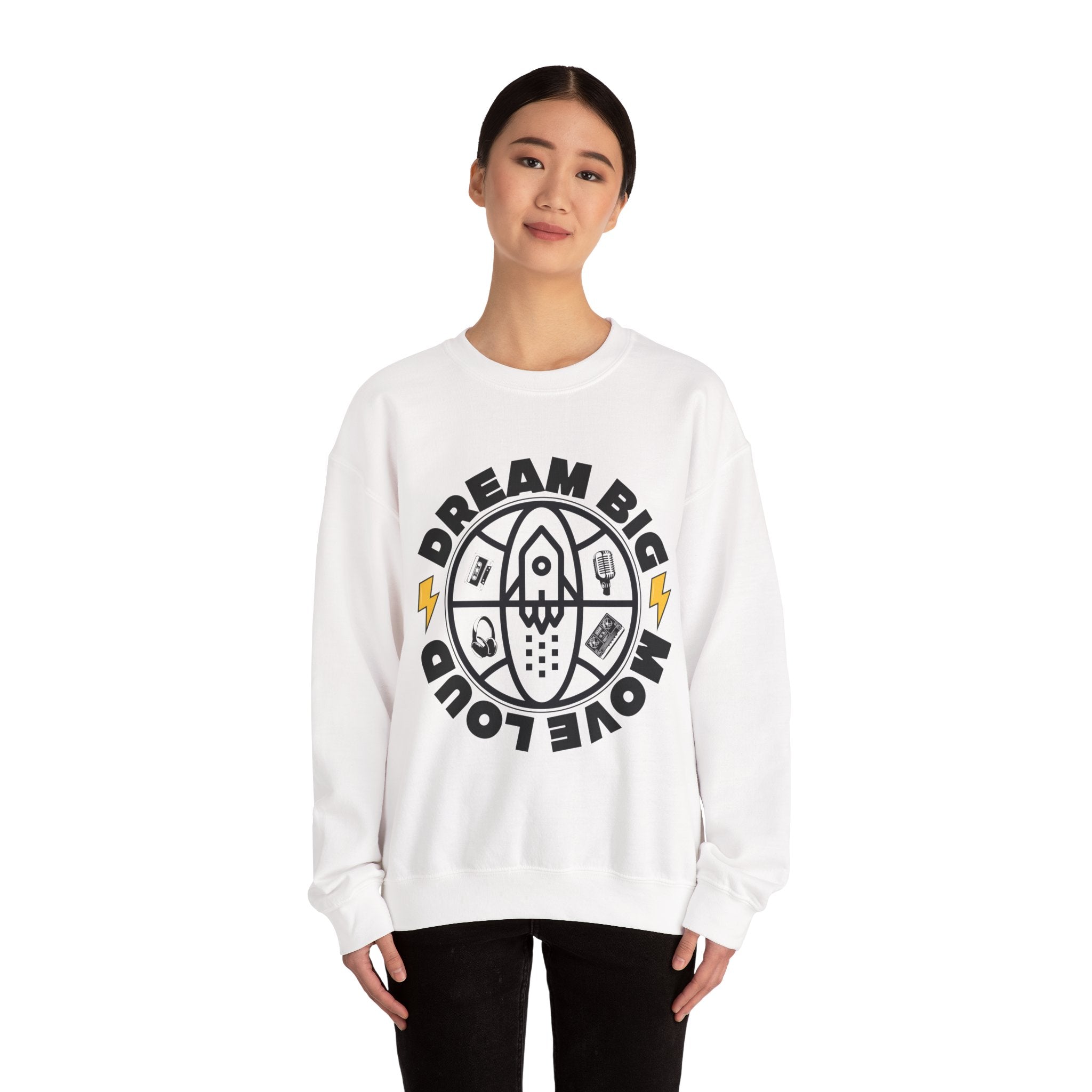 Dream Big Crewneck Sweatshirt, Cozy Pullover, Unisex Casual Wear, Gift for Dreamers, Motivational Apparel, Everyday Comfort